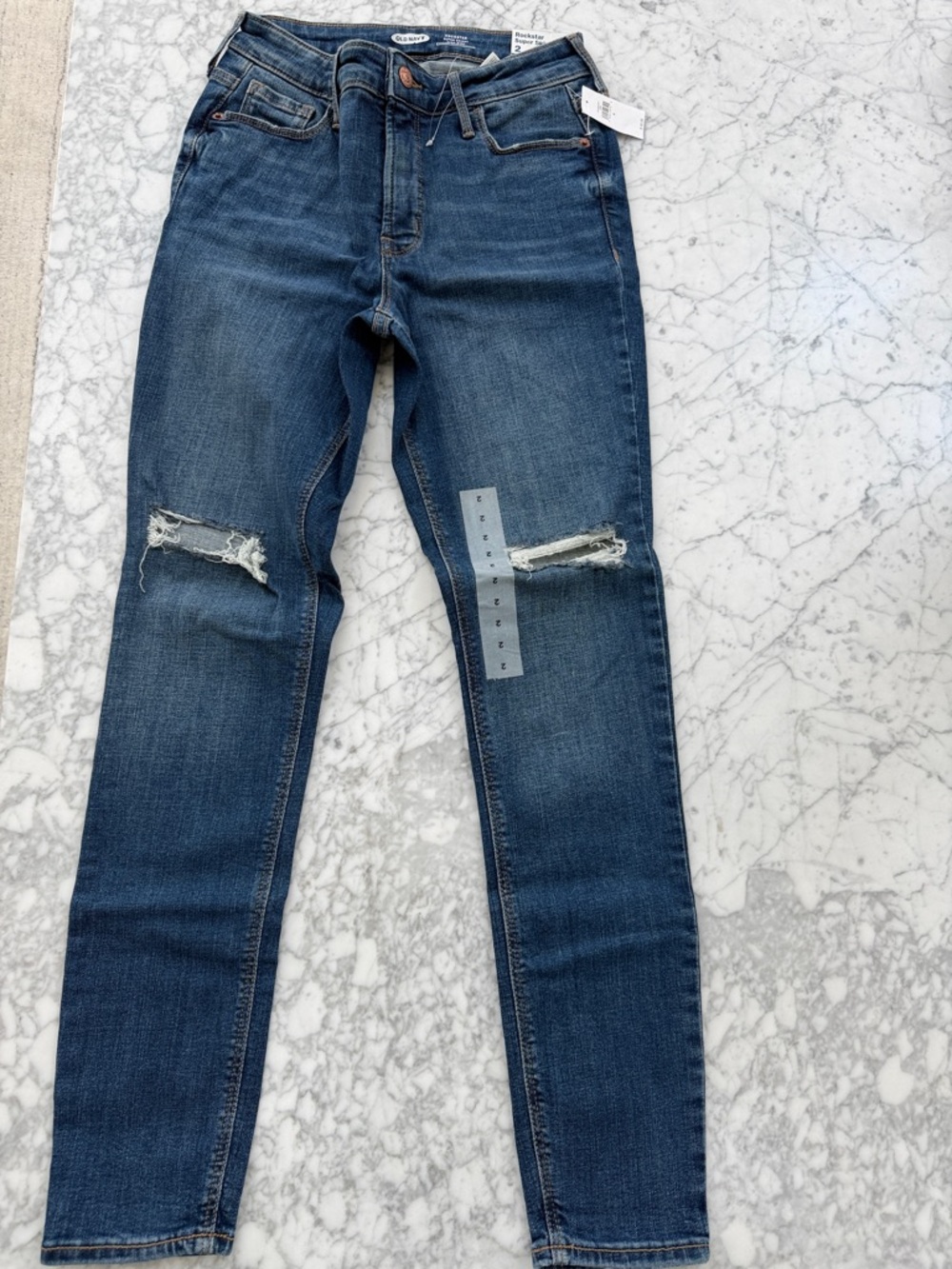 Slim Fit Distressed Men’s Jeans - Blue